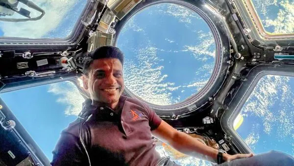 “Shubhanshu Shukla stepping out of Dragon capsule after splashdown”