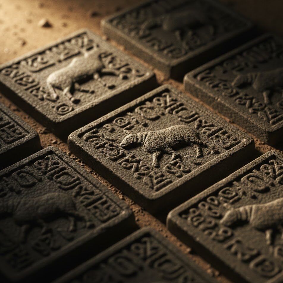 “Indus Valley Civilization seals with undeciphered Indus Script symbols”